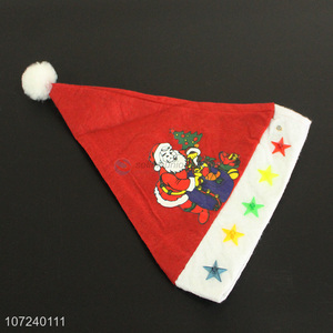 Good quality christmas hat with colorful lights christmas decoration