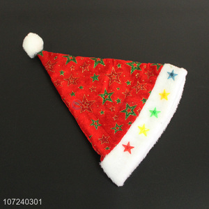 Low price wholesalec reative red christmas hat with lights