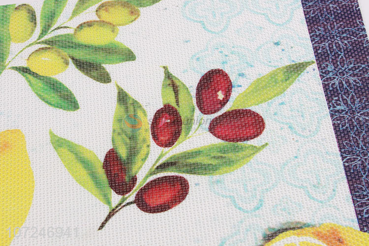 Attractive design waterproof oilproof fruits printed pvc placemat
