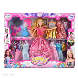 Wholesale Beauty Girls Doll With Dresses Set Toy