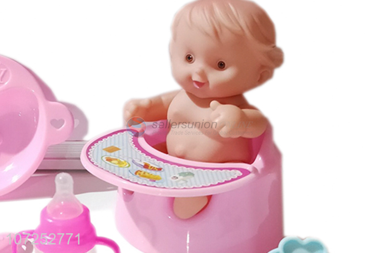 Unique Design Lovely Vinyl Baby Doll With Children Dining Chair