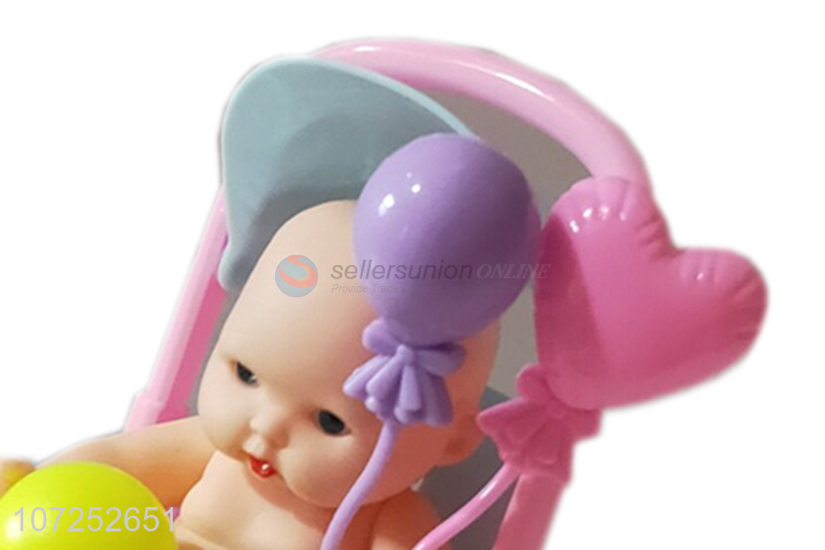 Premium Quality Vinyl Cute Expression Baby Dolls With Doll Stroller
