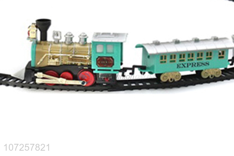 New products battery operated plastic train railway set slot toys