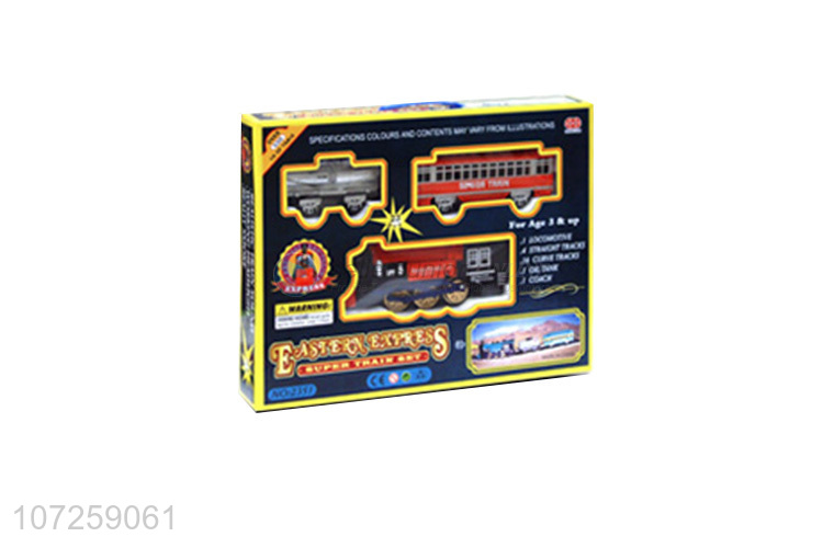 Latest arrival battery operated smoke train toy set for toddlers