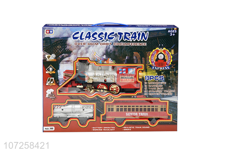 Good market battery operated plastic train railway set slot toys