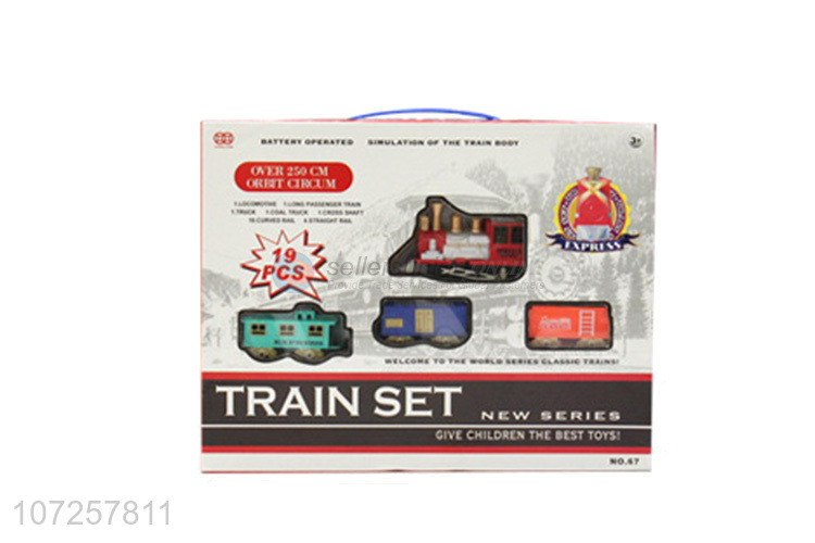 Competitive price plastic railway set toy battery operated toy train