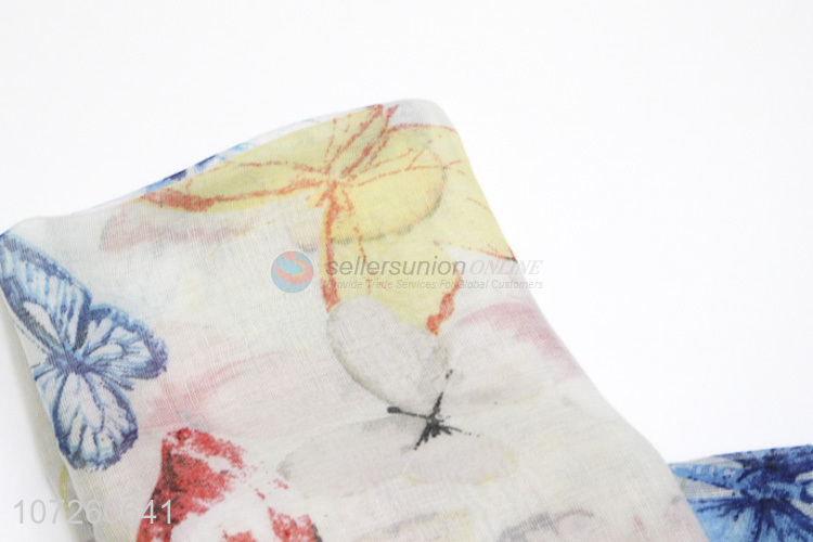 Hot Sale Butterfly Pattern Thin Scarf Ladies Scarves