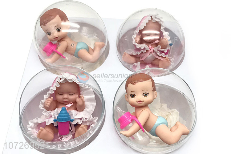 China supplier eco-friendly vinyl reborn baby doll set with bottles in eggs