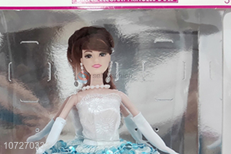 Good quality 11.5 inch solid body princess doll elegant wedding dress doll