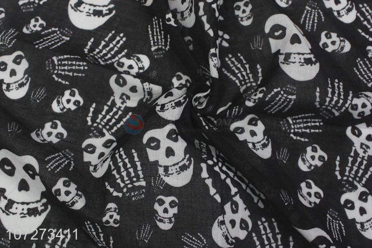 New design popular 100% cotton bandanas skull printed square necklace