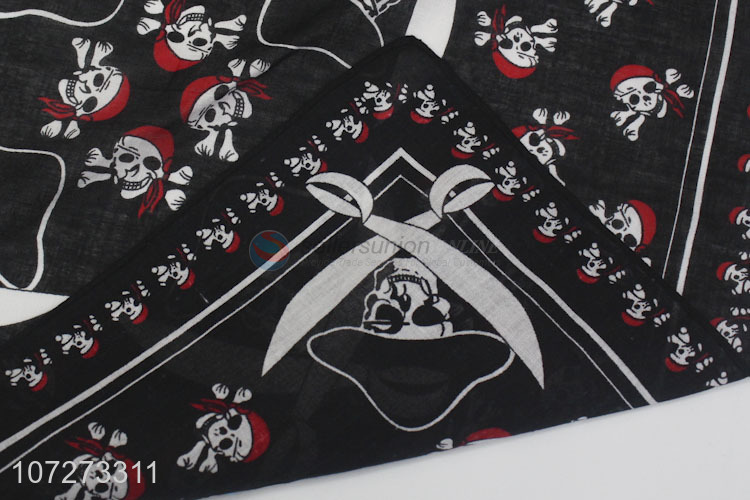 Hot selling 55*55cm skull printed cotton bandana fashion headwear