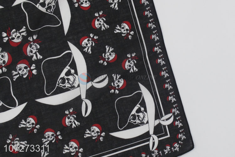 Hot selling 55*55cm skull printed cotton bandana fashion headwear