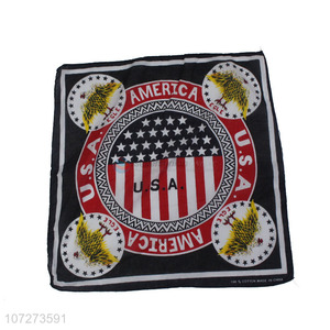 Top supplier fashion cotton bandana American eagle printed square bandana