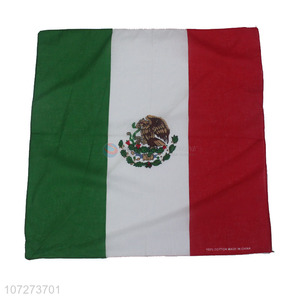 Wholesale popular personalized cotton square bandana flag printed headkerchief
