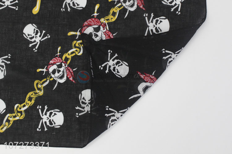 Wholesale cheap multi-use cotton square scarf skull printed square bandana