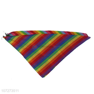 Promotional items fashion cotton bandana rainbow stripe square bandana