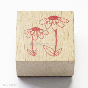 Promotional cheap square engraved wooden stamp with custom logo