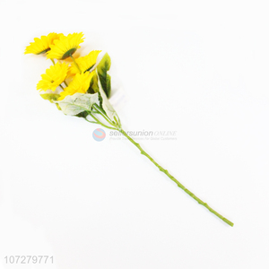 Recent design decorative bouquet 5 heads sunflower silk cloth flower