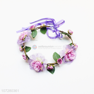 Factory Sell Flower Wreath Headband Beautiful Floral Hair Wreath For Girls