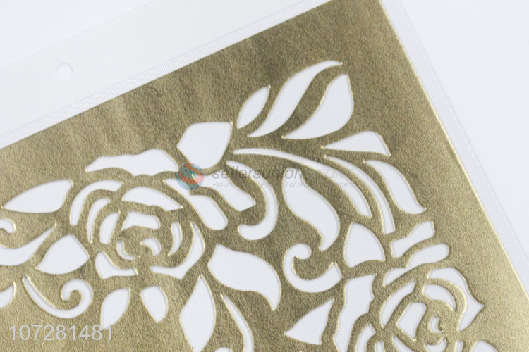 Premium products creative hollow heat-insulation pad gold pvc placemat