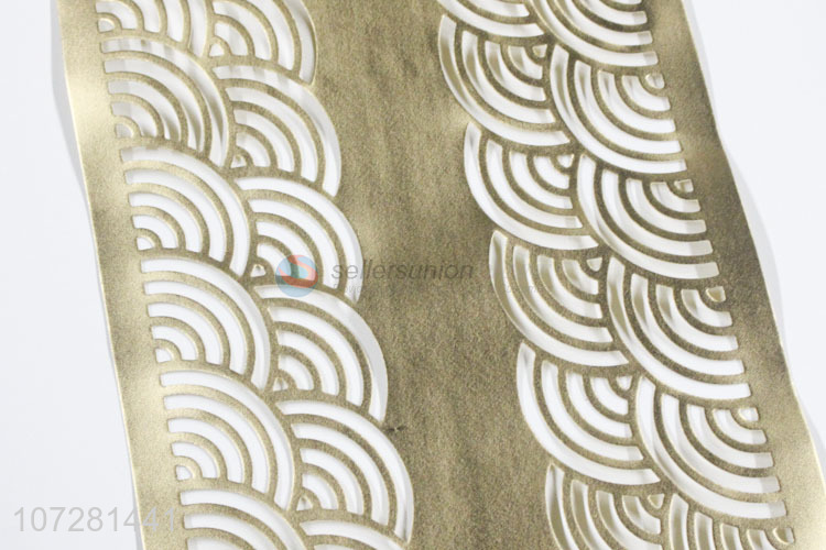 Good market fashion gold hollow pvc placemat for western restaurant