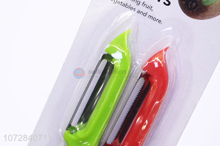 Competitive Price Kitchen Accessories Plastic Handle 2Pcs Fruit Peelers