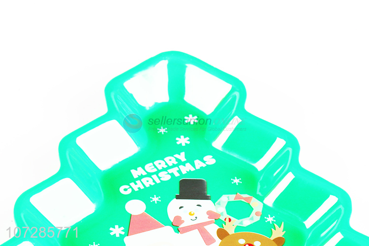 Contracted Design Christmas Tree Shape Nuts Candy Plastic Plate