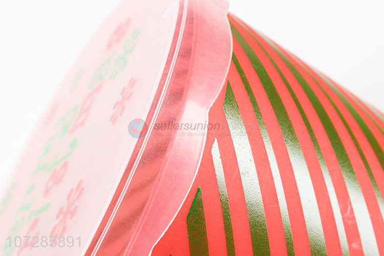 China Supplier Christmas Decoration Round Plastic Storage Box