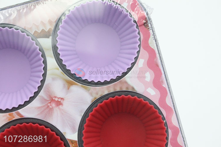 Latest arrival 12 cups colorful food grade silicone cake mold baking pan