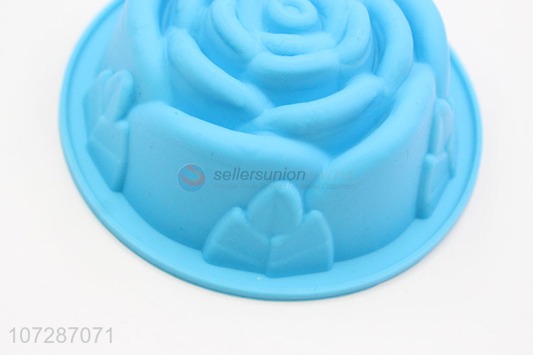 Promotional cheap food grade rose shape silicone cake mold