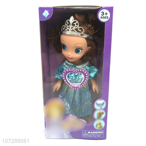 Hot Selling 12 Inch Music Baby Doll With Crown