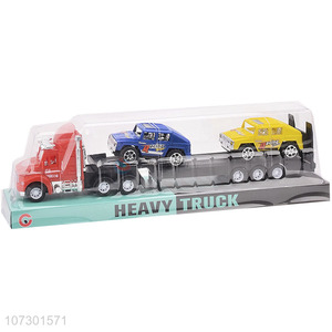 Direct Price Inertial Heavy Trailer Truck Carrying Two Cars For Kids