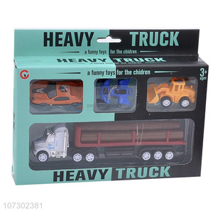 Best Quality Inertia Heavy Trailer Truck Toy Kids Friction Toy Truck Set