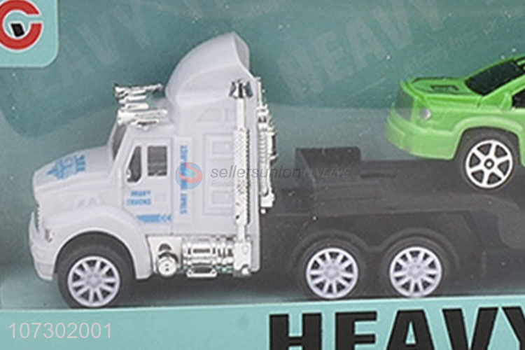 Customized Car Model Plastic Toy Popular Kids Inertia Trailer Truck Toys