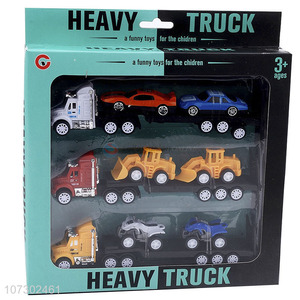 Hot Sale Inertial Trailer Friction Heavy Truck Toys Set For Kids Gift