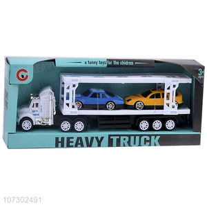 Best Sale Plastic Inertial Trailer Friction Heavy Truck Toy Set For Childrens