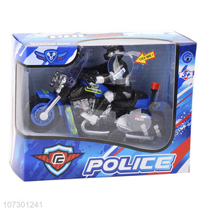 Premium Quality Kids Pull Back Police Motorcycle Toy With Music And Light