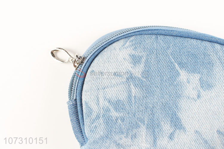 Recent design fashion denim women purse ladies wallet set