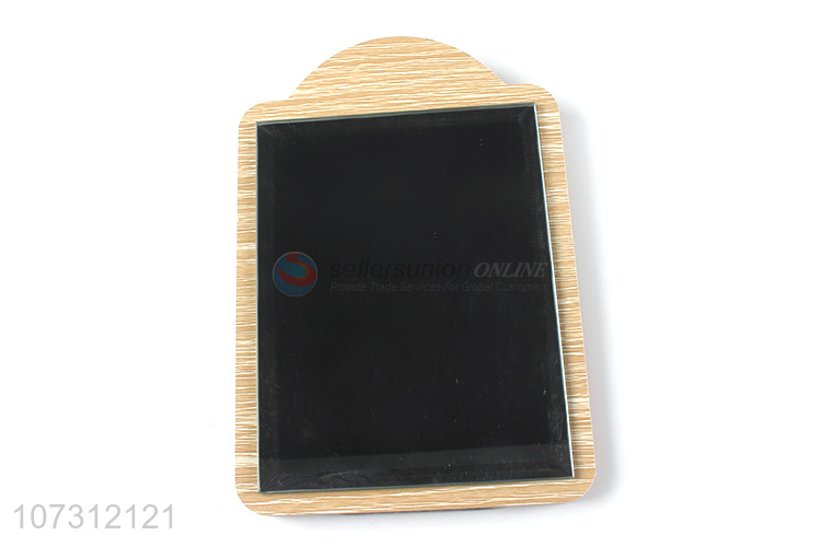 Factory wholesale rectangle shape tabletop mirror wood grain cosmetic mirror