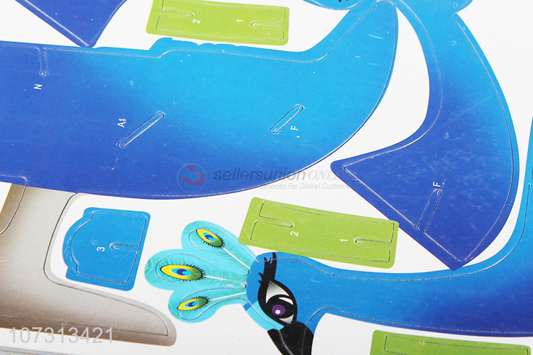 China supplier 3d peacock puzzle jigsaw kids DIY toys