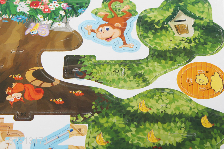 Latest design children paper puzzle 3D animal tree house  puzzle toy