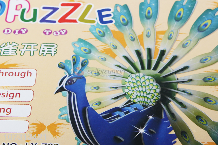 China supplier 3d peacock puzzle jigsaw kids DIY toys