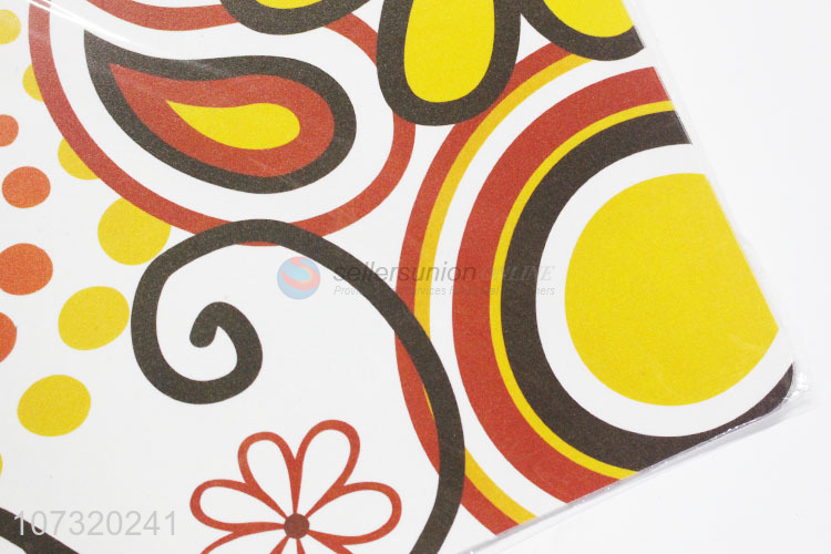 Most popular 12pcs flower printed frosted pp placemat and cup mat set