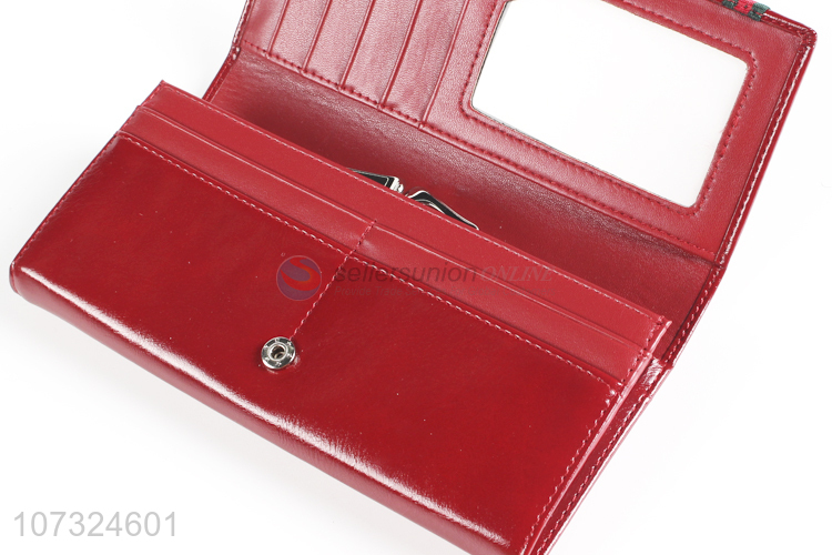 Wholesale cheap long women zipper purse multi pockets wallet