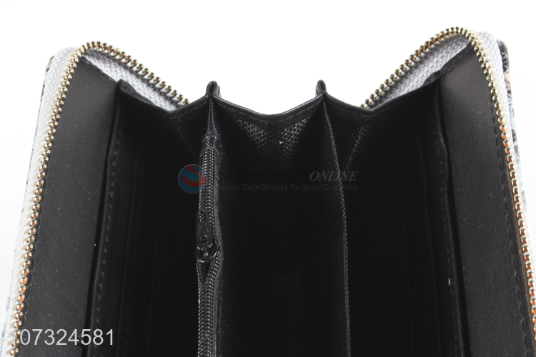 Attractive design zipper clutch bag long ladies purse