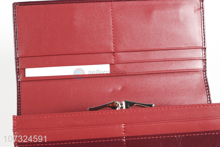 High quality multi pockets leather women wallets long zipper purse
