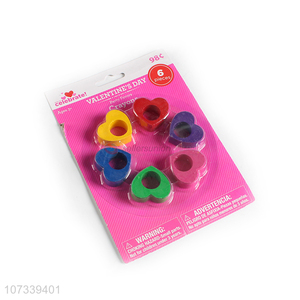 Wholesale 6 Colours Heart Shape Crayons For Kids