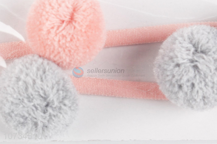 Popular design infant baby pompom hairbands girls headbands