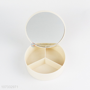 Good Quality Round Mirror With Jewelry Storage Box