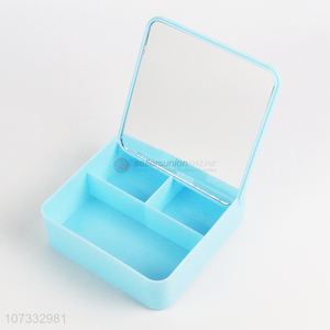 Portable Square Mirror With Jewelry Storage Box